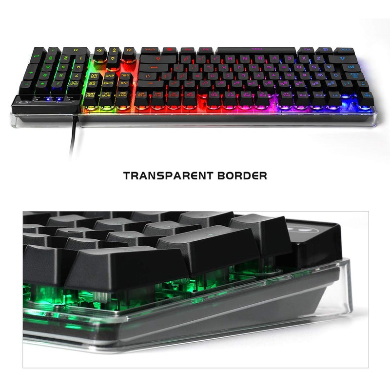 MageGee Gaming Keyboard and Mouse Combo, K1 RGB LED Backlit Wired Keyboard with 104 Key Computer PC Gaming Keyboard for PC/Laptop (Black) - Image 5